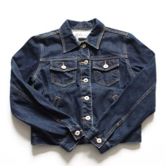 Vintage 90s Express Bleus Jacket Women's Size Small Denim Jean - Picture 1 of 4